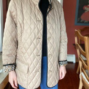 Dennis Basso Quilted Jacket w/ Leopard Lining